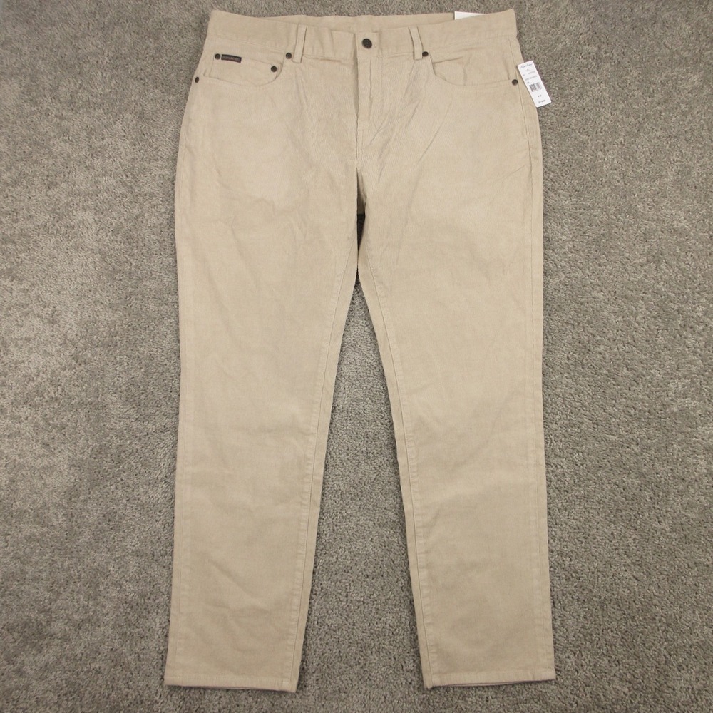 Brooks Brothers Pants Mens 40x30 Beige Khaki Slim Fit Corduroy Five Pocket NEW